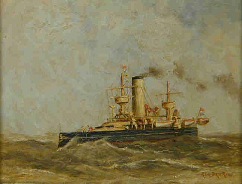 Het pantserschip Hr.Ms. Evertsen, 1895, Richardus Philippus Arnoldus van Rees