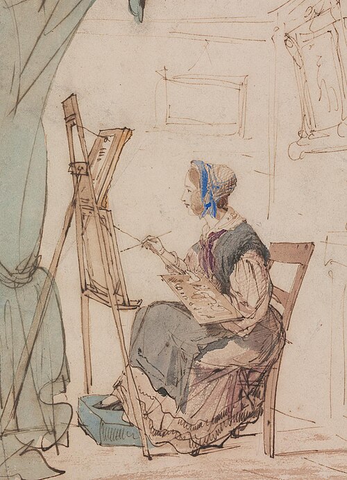 Portrait of a Girl Sketching, , William Henry Brooke