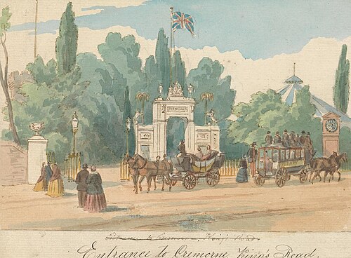 Entrance to Cremorne, King's Road, , William Henry Brooke