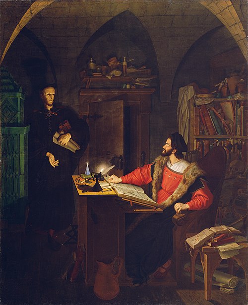 Faust und Mephisto in der Studierstube, 1818, Ludwig Ferdinand Schnorr von Carolsfeld