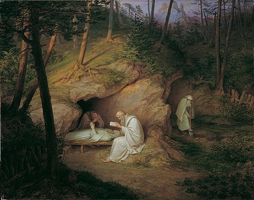 The Dead Hermit, 1850, Ludwig Ferdinand Schnorr von Carolsfeld
