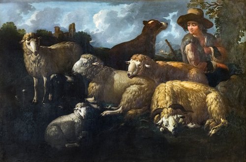 Berger et moutons, 1700, Philipp Peter Roos