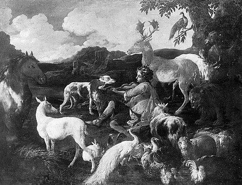 Orpheus and the animals, 1700, Philipp Peter Roos