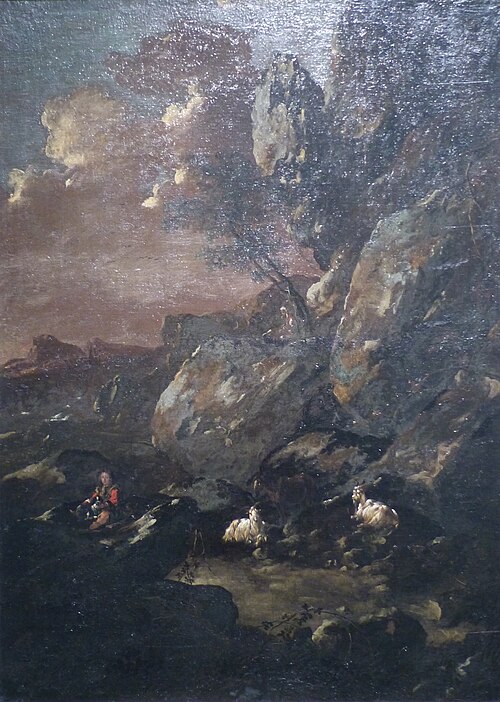 Paysage avec chèvres et chevrier, 1687, Philipp Peter Roos