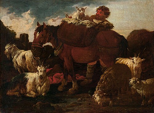 Horse and Goats Grazing, , Philipp Peter Roos