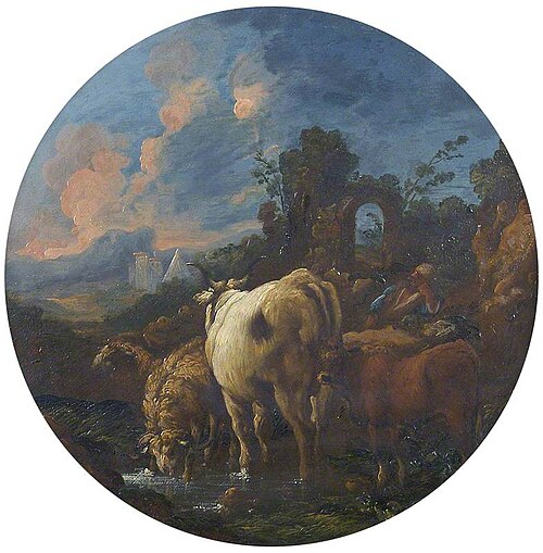 Rustic Landscape with Shepherd and Animals, , Philipp Peter Roos