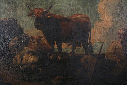 Landscape with Bull, Goats and Attendant, , Philipp Peter Roos