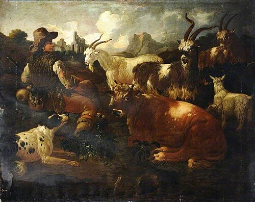 Landscape with Goats and Cattle, , Philipp Peter Roos