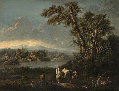 A Landscape with a Milkmaid, , Philipp Peter Roos
