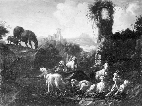 Landscape with Goatherd and Goats, , Philipp Peter Roos