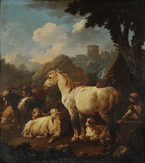 Shepherd and animals in a landscape, 1650, Philipp Peter Roos