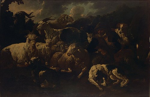 Landschaft mit Schafherde, , Philipp Peter Roos