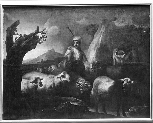 Heimziehende Herde mit Hirten, 1681, Philipp Peter Roos