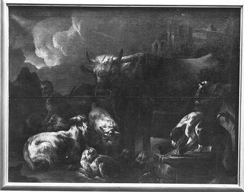 Ruhende Herde mit Hirten, 1681, Philipp Peter Roos