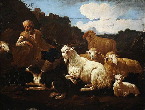 A Shepherd and his Flock in a Landscape, 1691, Philipp Peter Roos