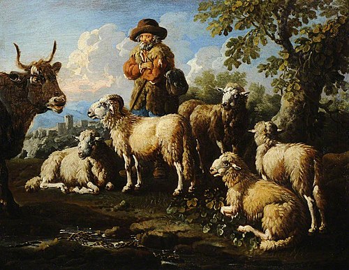 Herdsman with Sheep and Goats, 1691, Philipp Peter Roos