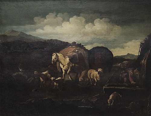Karawane am Brunnen, 1681, Philipp Peter Roos