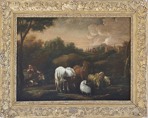 Paysage animé d'un troupeau, , Philipp Peter Roos