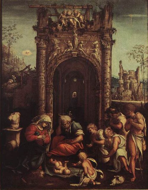 L’Adoration des bergers, 1530, Amico Aspertini