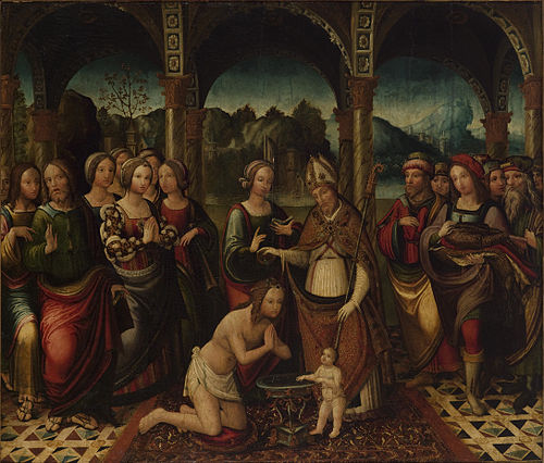 A Baptismal Ceremony, 1525, Amico Aspertini