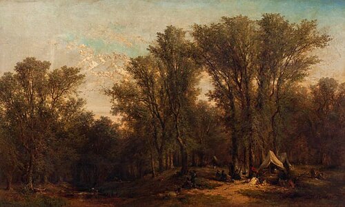Forest life, encampment on the Penobscot, 1860, Albert Fitch Bellows