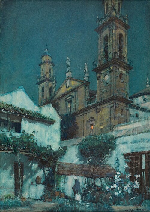 Moonlight - A Garden In Seville, , Albert Moulton Foweraker