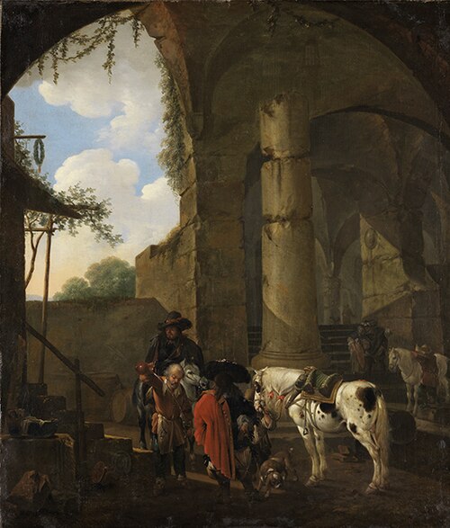 Osteria in a roman ruin, 1670, Johann Heinrich Roos