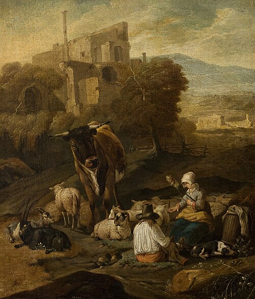 Pastoral Scene Against Ruins, , Johann Heinrich Roos