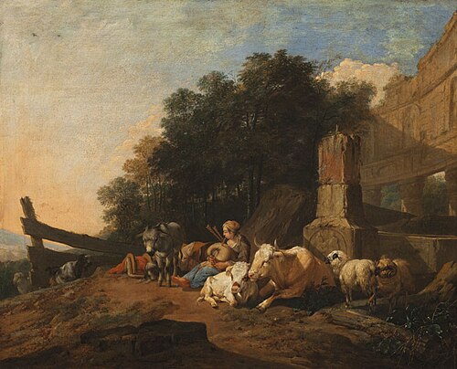 Landscape with a Resting Herd, 1665, Johann Heinrich Roos