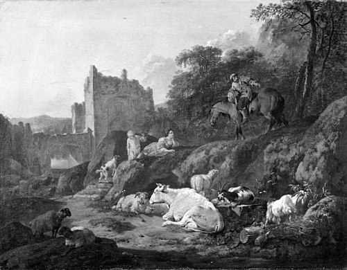 Landscape with Cattle, 1676, Johann Heinrich Roos