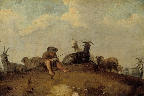 A shepherd reading, , Johann Heinrich Roos