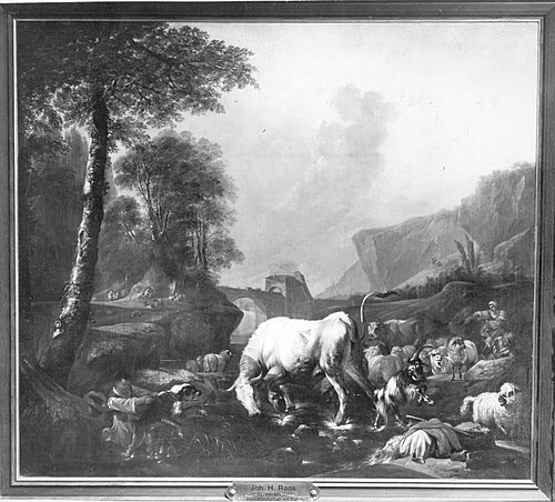 Abendlandschaft mit Vieh, 1668, Johann Heinrich Roos