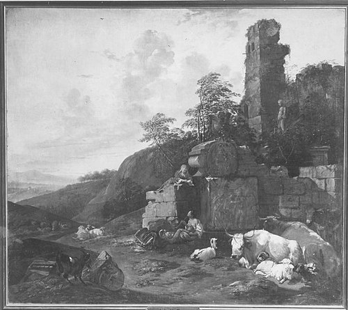 Abendlandschaft mit Vieh, 1668, Johann Heinrich Roos