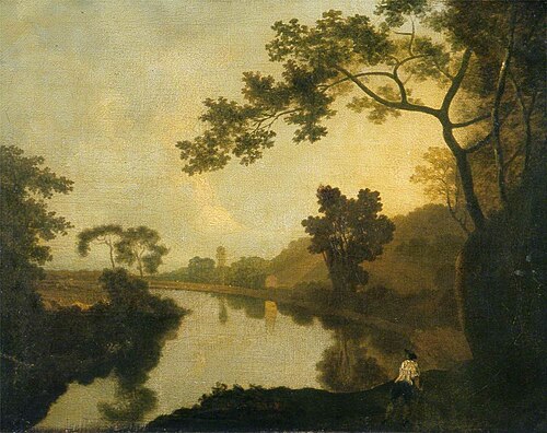 River View with Figures on the Bank, 1760, Richard Wilson