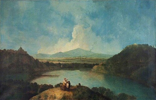 Lake Albano (Composite Landscape with Lake Albano and Vesuvius), 1770, Richard Wilson