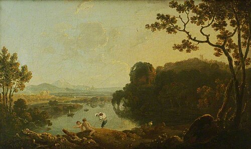 River Scene with Bathers, , Richard Wilson
