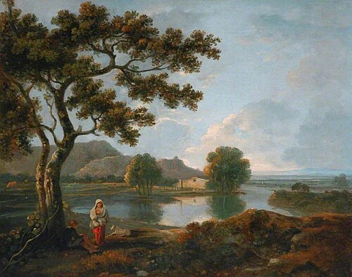 River Scene with a Farmhouse, 1751, Richard Wilson