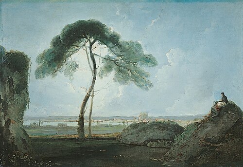 Italian Landscape with a Stone Pine, , Richard Wilson