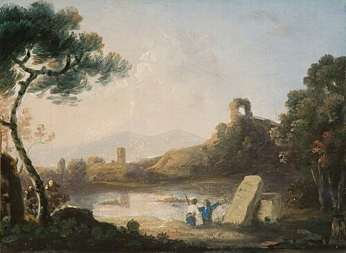 Lake Avernus with a Sarcophagus, , Richard Wilson