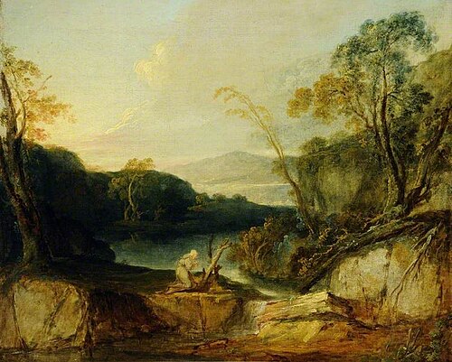Landscape with a Monk at Devotion, , Richard Wilson