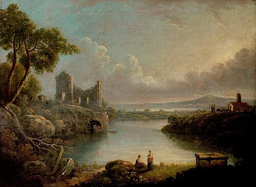 River Scene with Sea and Classical Ruins, , Richard Wilson