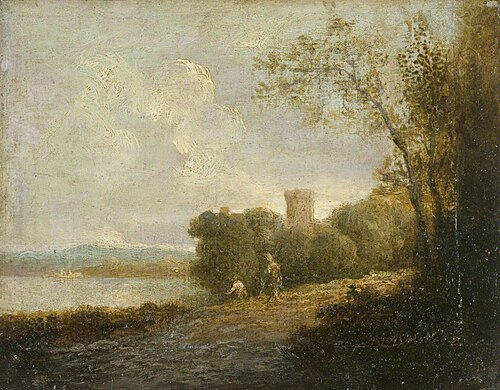 Landscape with a Castle by a Lake, , Richard Wilson