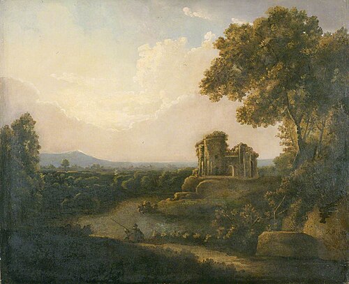 River Landscape with a Castle, , Richard Wilson