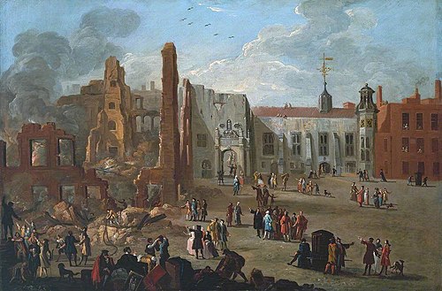 The Inner Temple after the Fire of 4 January 1737, 1737, Richard Wilson