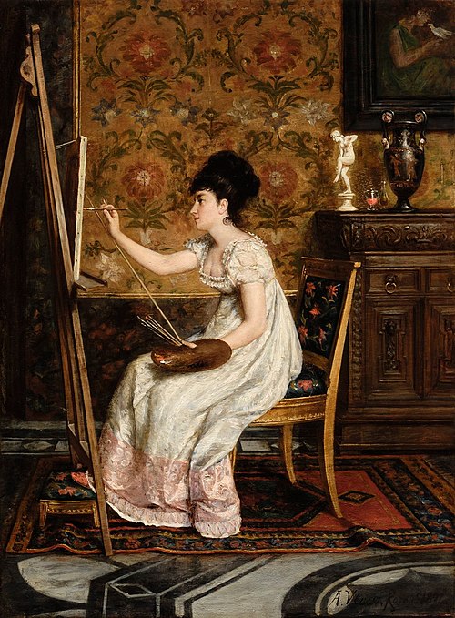 Dama pintando, 1887, Alejo Vera Estaca
