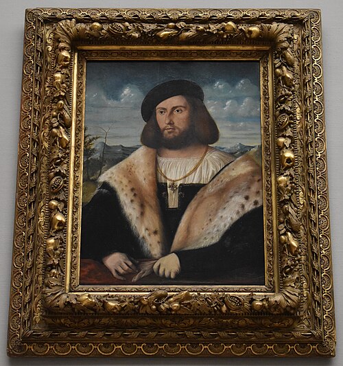 Portrait d'homme tenant un gant, 1532, Alessandro Oliverio