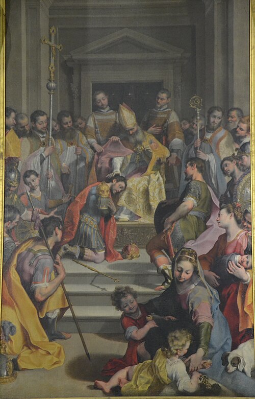 Perdono di sant'Ambrogio concesso all'imperatore Teodosio, 1601, Alessandro Vitali