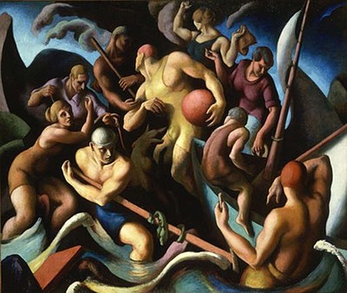 People of Chilmark (Figure composition), 1920, Thomas Hart Benton