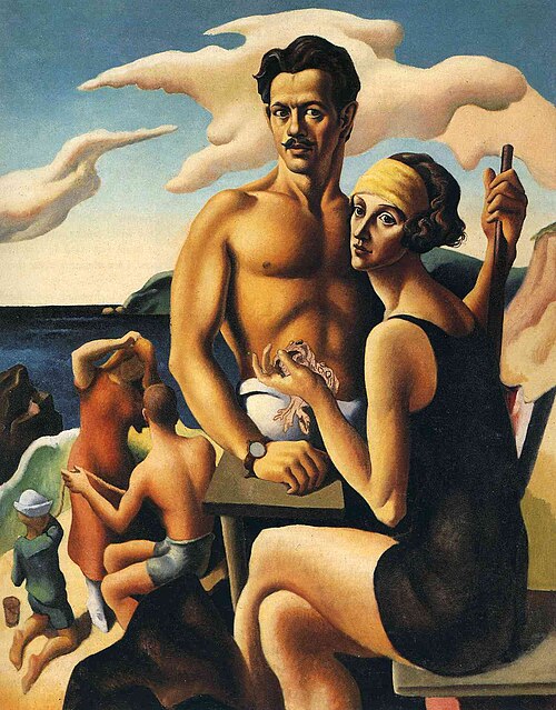 Self-Portrait with Rita, 1924, Thomas Hart Benton