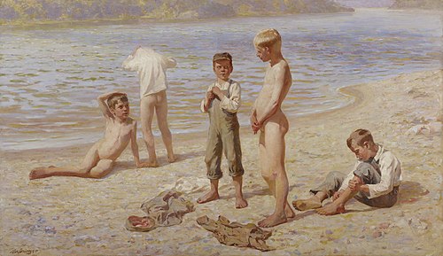 Boys Bathing, 1894, Alexander Grinager